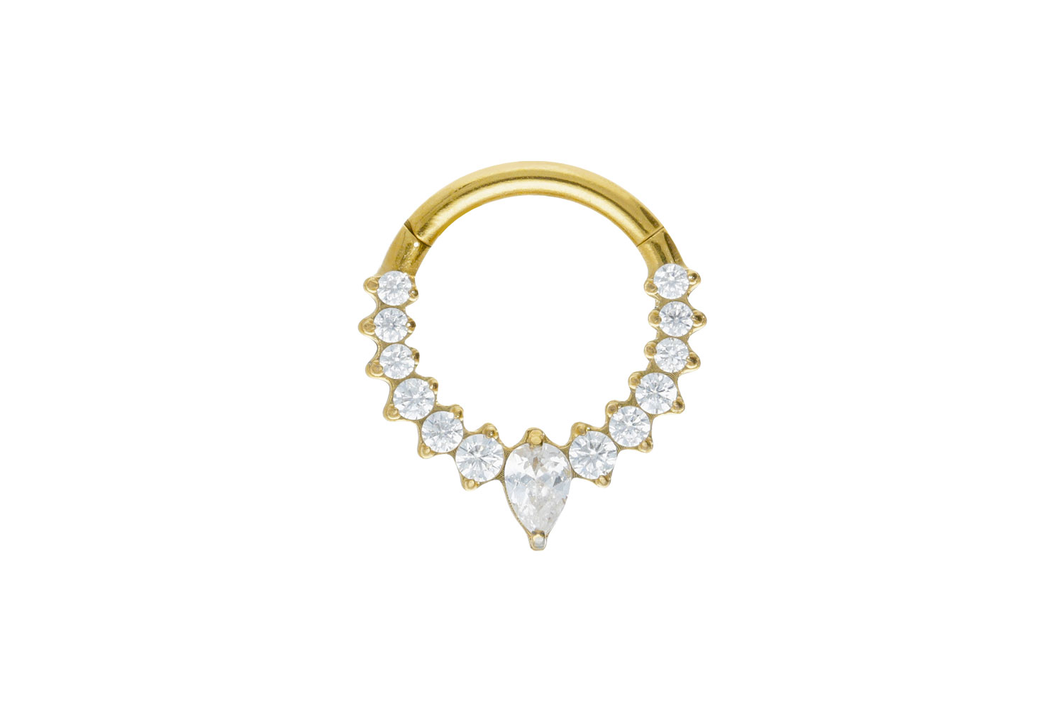 Titan Segmentring Clicker Piercing EINGEFASSTE KRISTALLE